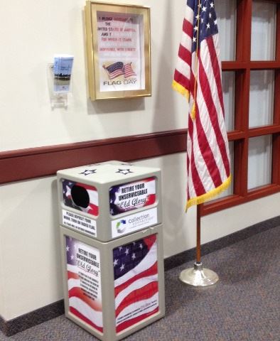 Retire Old Glory collection bin