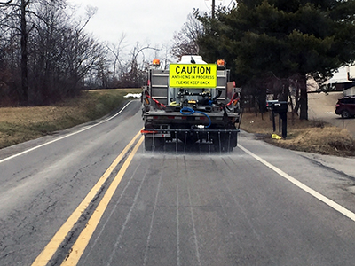 Winter road prep in Cranberry Twp